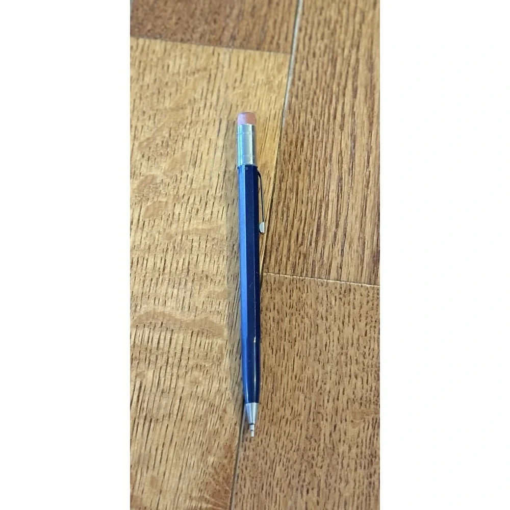 SCRIPTO Thinline Dark Blue Vintage Mechanical Pencil School Nostalgia